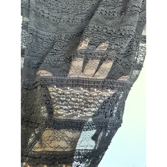 Vtg Y2K Dressbarn Midi Dress 20 Lace Sheet Fairy Grunge Whimsigoth Black Witchy - Picture 5 of 16